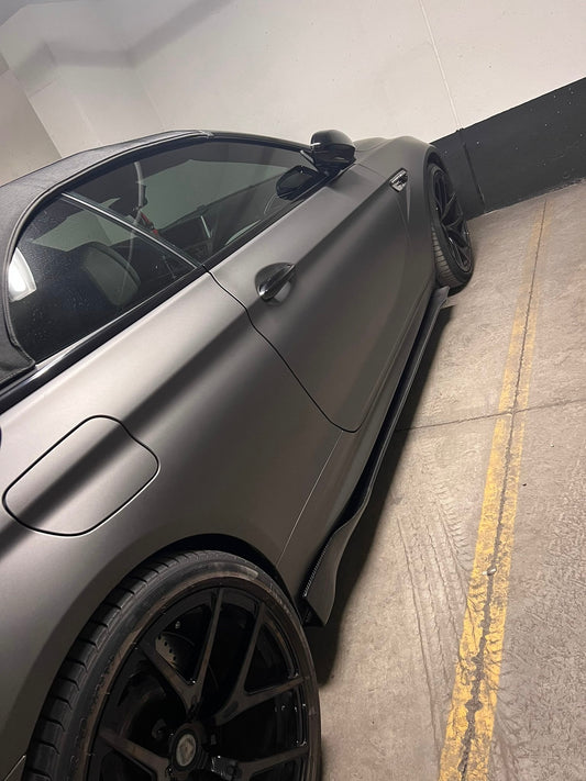 BMW F06 F12 F13 M6 Carbon Fiber Side Skirts Extensions V2 Style