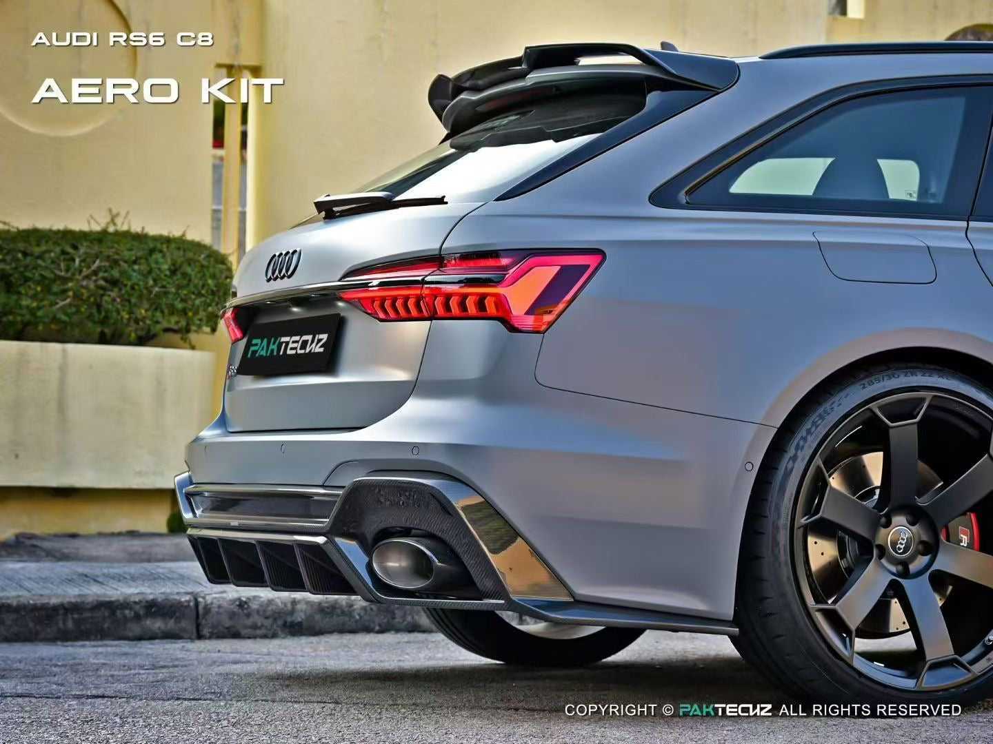 Audi RS6 RS7 C8 Paktechz Design Carbon Fiber Rear Diffuser 2019-2026