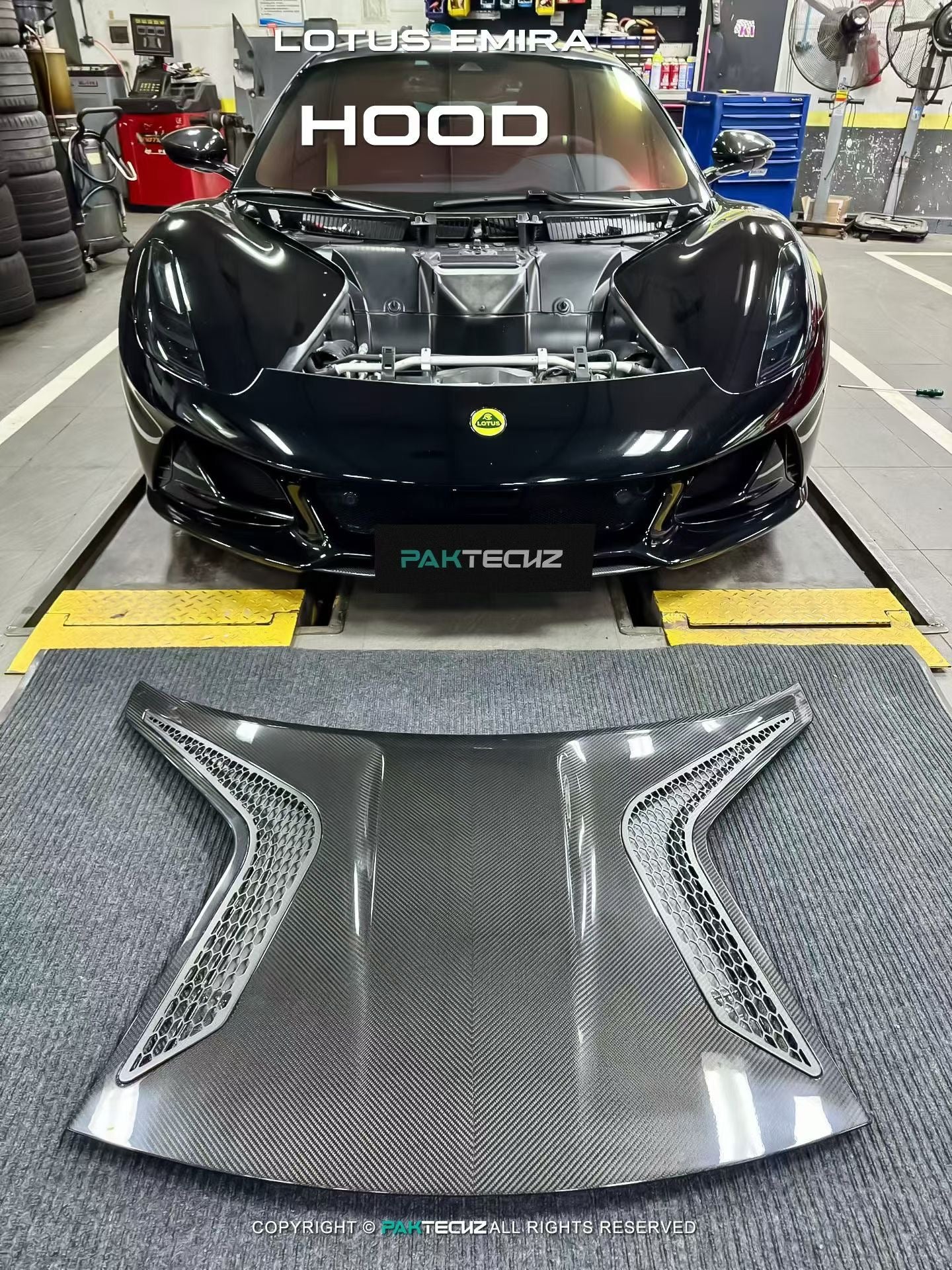 Lotus EMIRA Paktechz Design Carbon Fiber Hood 2022+