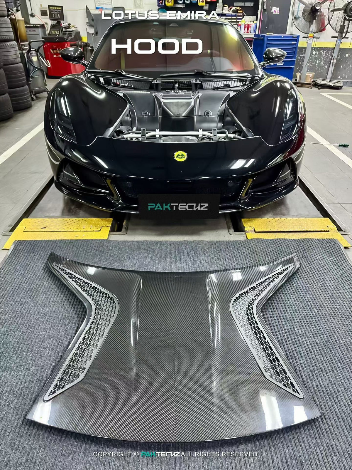 Lotus EMIRA Paktechz Design Carbon Fiber Hood 2022+