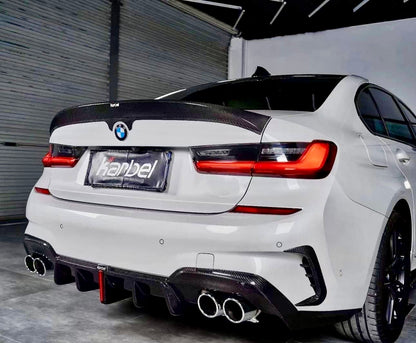BMW G20 G21 Carbon Fiber Rear Diffuser Karbel Design 19-22 M Sport