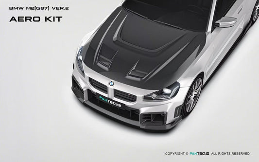 BMW 2023+ G87 M2 Carbon Fiber Hood Paktechz Design V2
