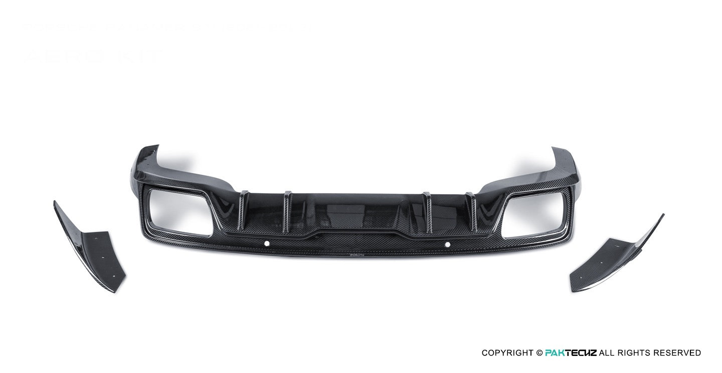 Porsche Panamera Carbon Fiber Rear Diffuser 2017-23 Paktechz 971 971.2