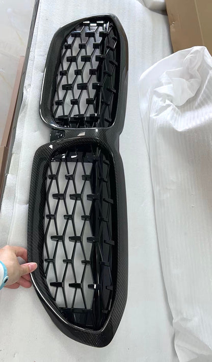 BMW G20 G21 Carbon Fiber Grille Diamond Mesh 3 Series 19-22 Pre Lci