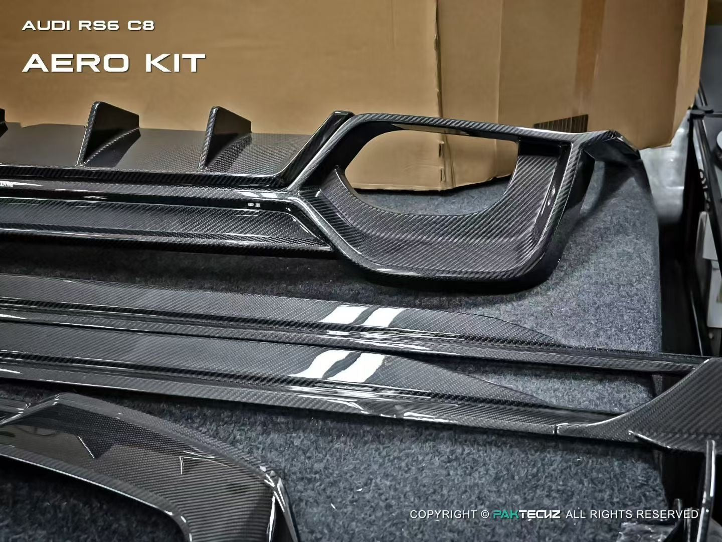 Audi RS6 RS7 C8 Paktechz Design Carbon Fiber Rear Diffuser 2019-2026