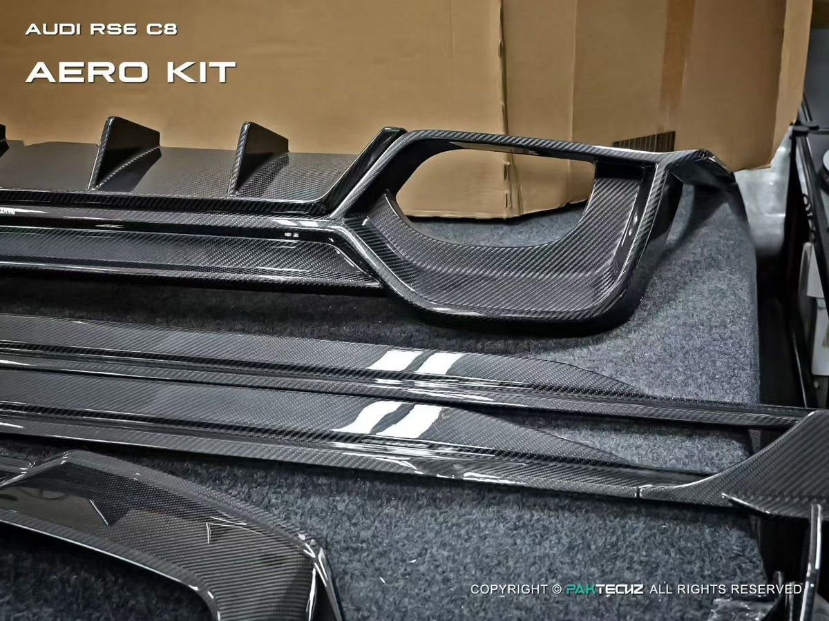 Audi RS6 RS7 C8 Paktechz Design Carbon Fiber Rear Diffuser 2019-2026