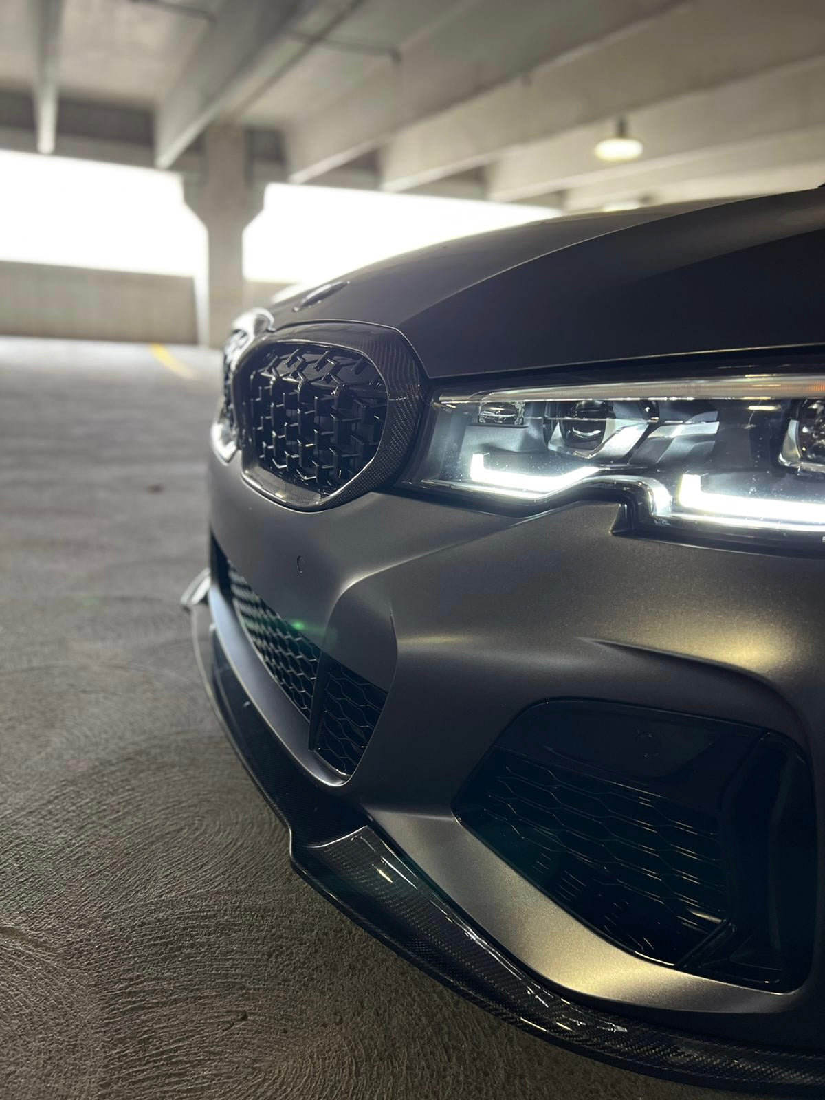 BMW G20 G21 Carbon Fiber Front Lip V Style Pre Facelift 19-22 M Sport