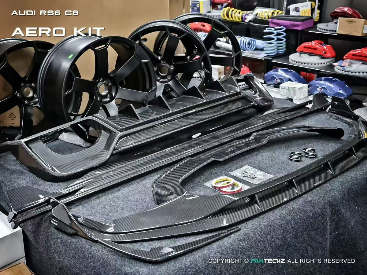 Audi RS6 RS7 C8 Paktechz Design Carbon Fiber Rear Diffuser 2019-2026