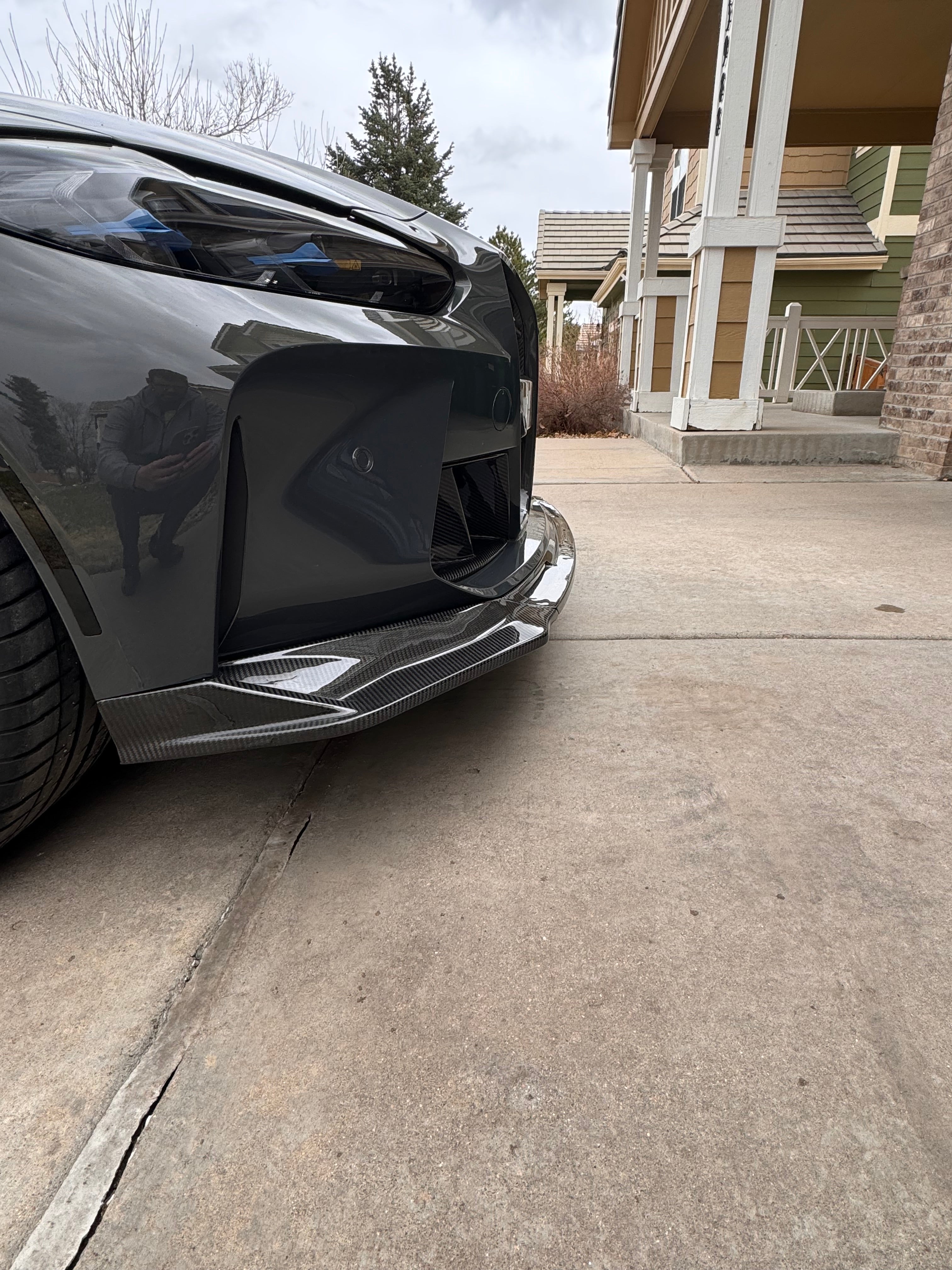 BMW M3 M4 Carbon Fiber V Style Front Lip 2021-2026 G80 G81 G82 G83