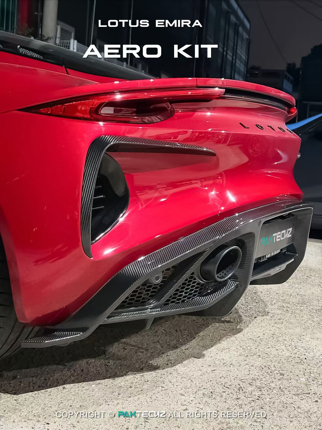 Lotus EMIRA Paktechz Design Carbon Fiber Rear Diffuser 2022+
