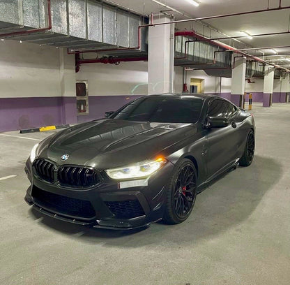 BMW M8 Dry Carbon Fiber Front Splitter Oioms 3-Piece Lip F91 F92 F93