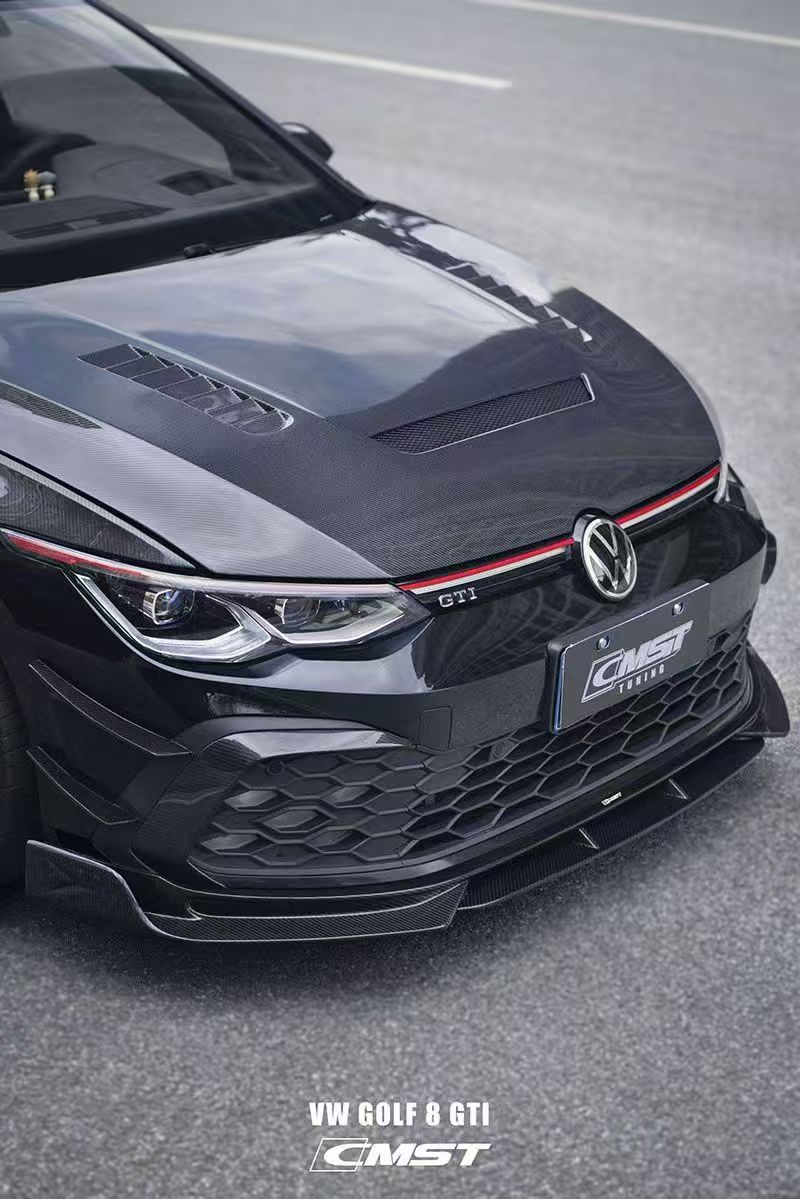 Volkswagen Golf 8 GTI Carbon Fiber Front Lip CMST Design MK8 2020-24
