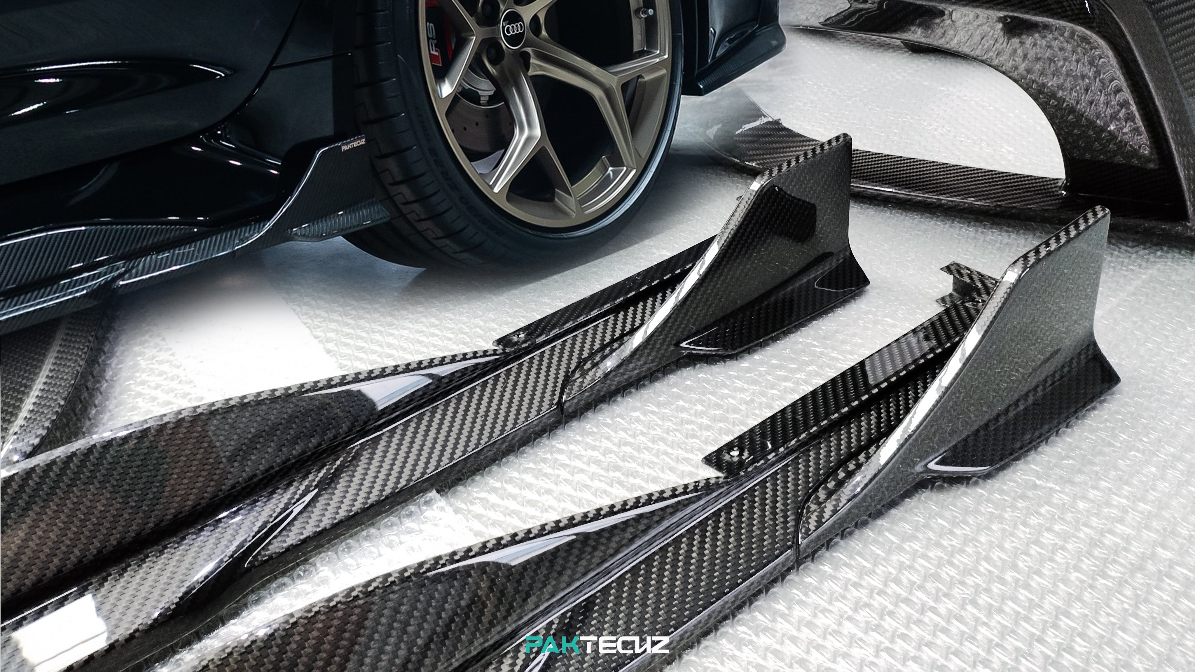 Audi RS6 RS7 C8 Paktechz Design Carbon Fiber Side Skirts 2019-2026