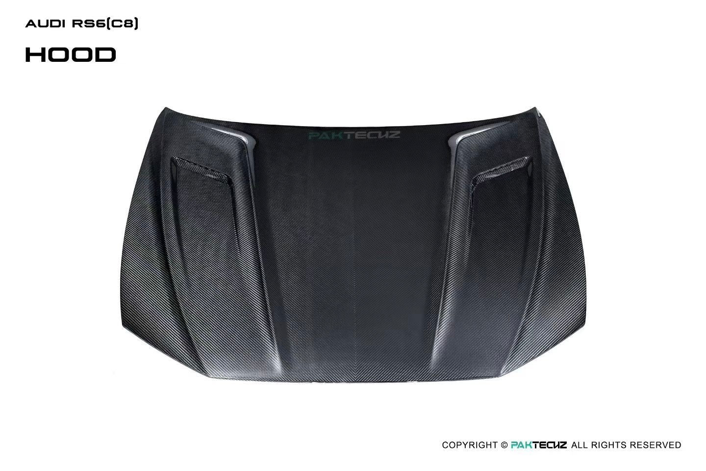 Audi RS6 C8 Paktechz Design Carbon Fiber Hood 2019-2026 Vented Edition