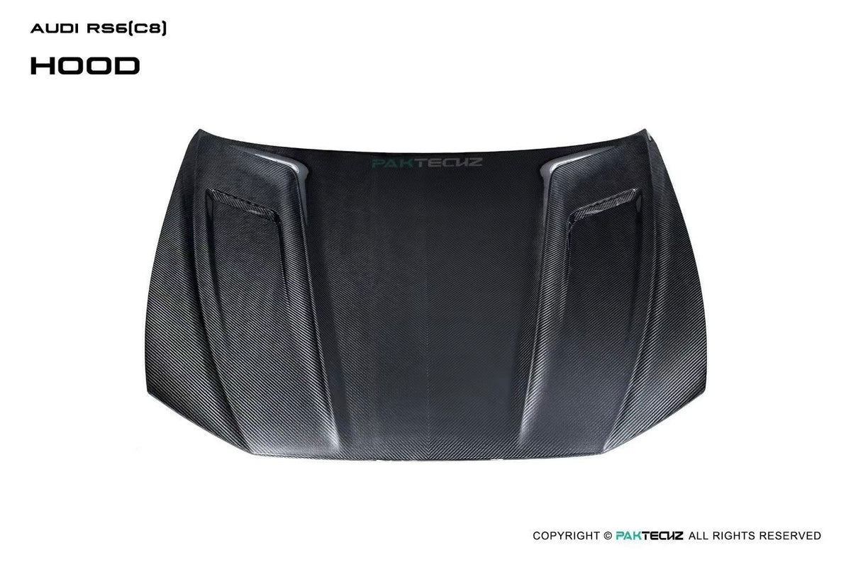 Audi RS6 C8 Paktechz Design Carbon Fiber Hood 2019-2026 Vented Edition