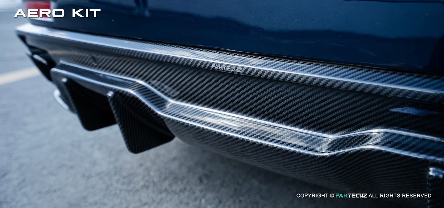 Porsche Panamera Carbon Fiber Rear Diffuser 2017-23 Paktechz 971 971.2