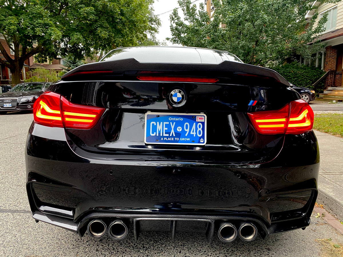 Diffuseur arrière en fibre de carbone style Vorsteiner pour BMW F82 M4, F83 M4 et F80 M3 