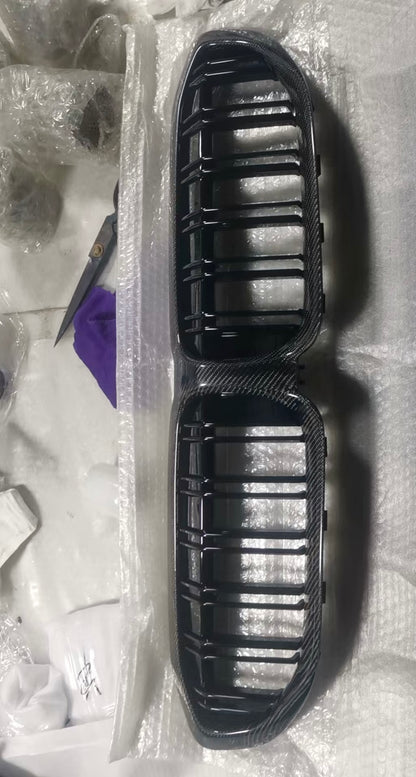 Calandre double lamelle en fibre de carbone BMW G20/G21 pour Série 3 (2019-2022, pré-restylage). 