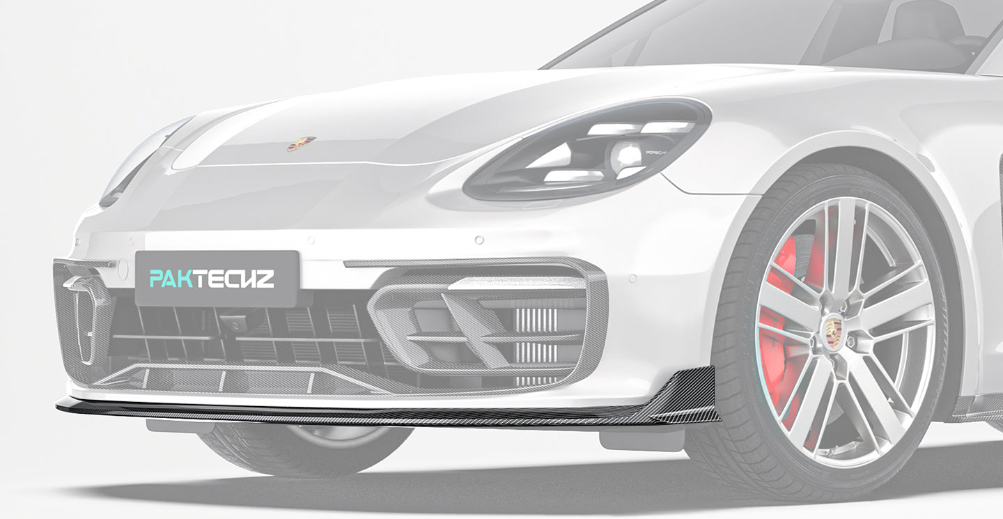 Porsche Panamera 971.2 Carbon Fiber Front Lip Paktechz Design 2021-23
