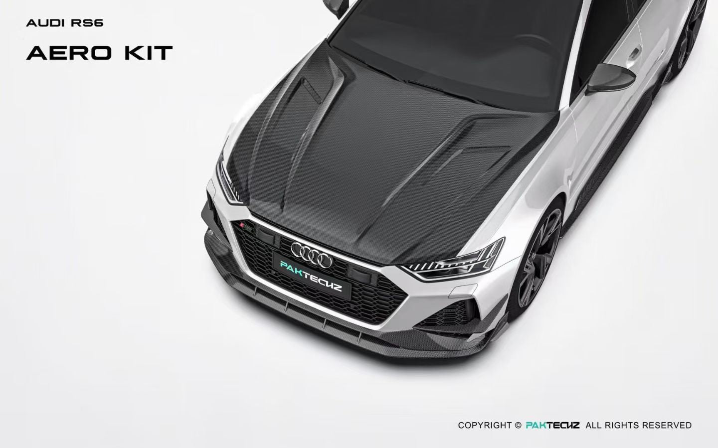 Audi RS6 C8 Paktechz Design Carbon Fiber Hood 2019-2026 Vented Edition