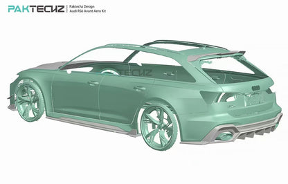 Bas de caisse en fibre de carbone Paktechz Design pour Audi RS6, RS7 et C8 