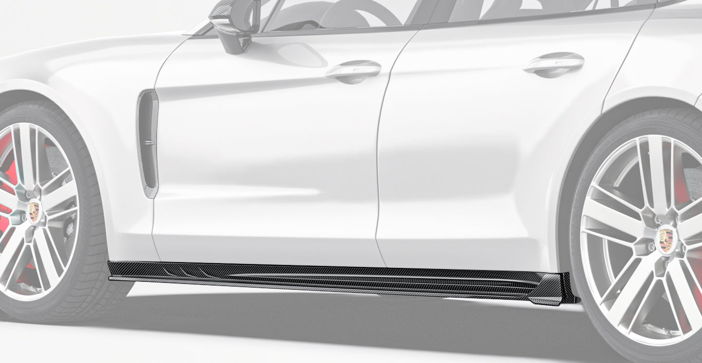 Porsche Panamera Carbon Fiber Side Skirts 2017-2023 Paktechz 971 971.2