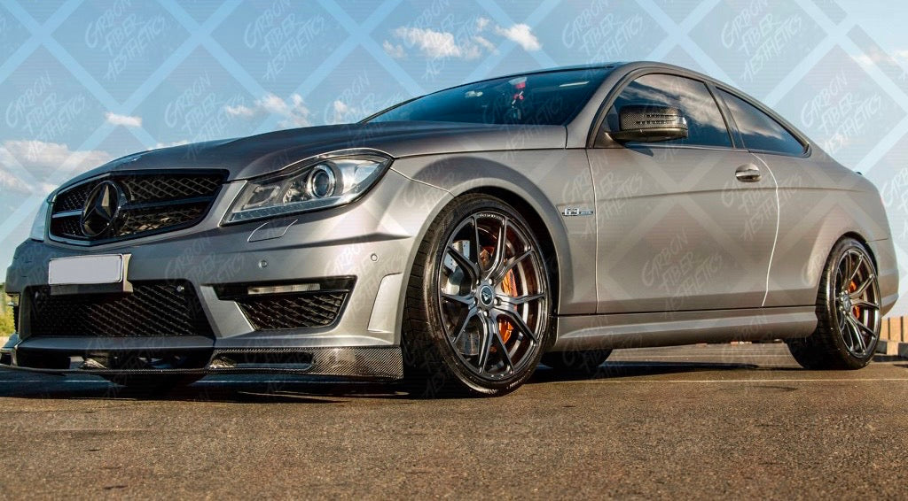 Mercedes Benz W204 C63 Carbon Fiber Rear V Style Front Lip ( Facelift )