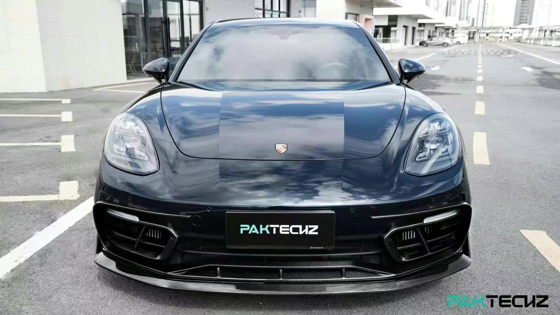 Porsche Panamera 971.2 Carbon Fiber Bumper Lip Paktechz Design 2021-23