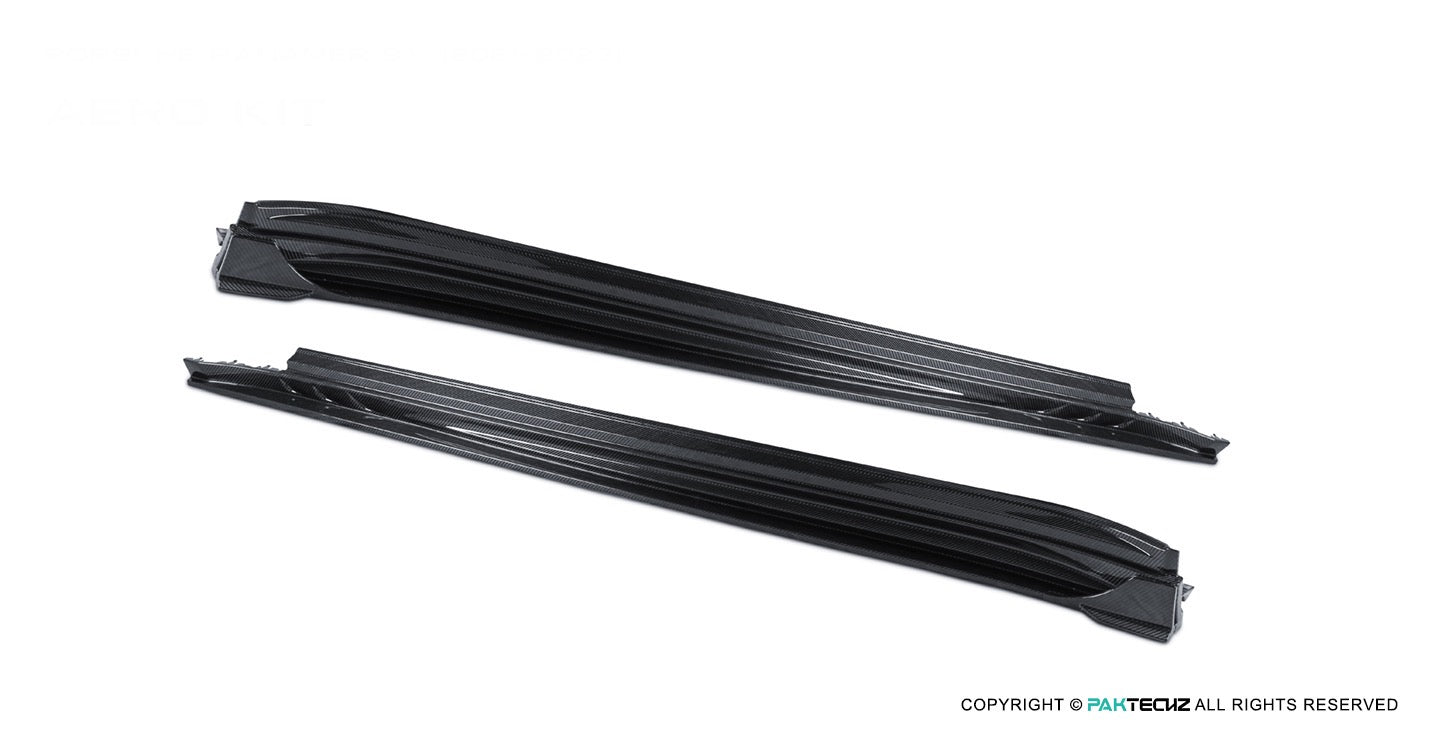 Porsche Panamera Carbon Fiber Side Skirts 2017-2023 Paktechz 971 971.2