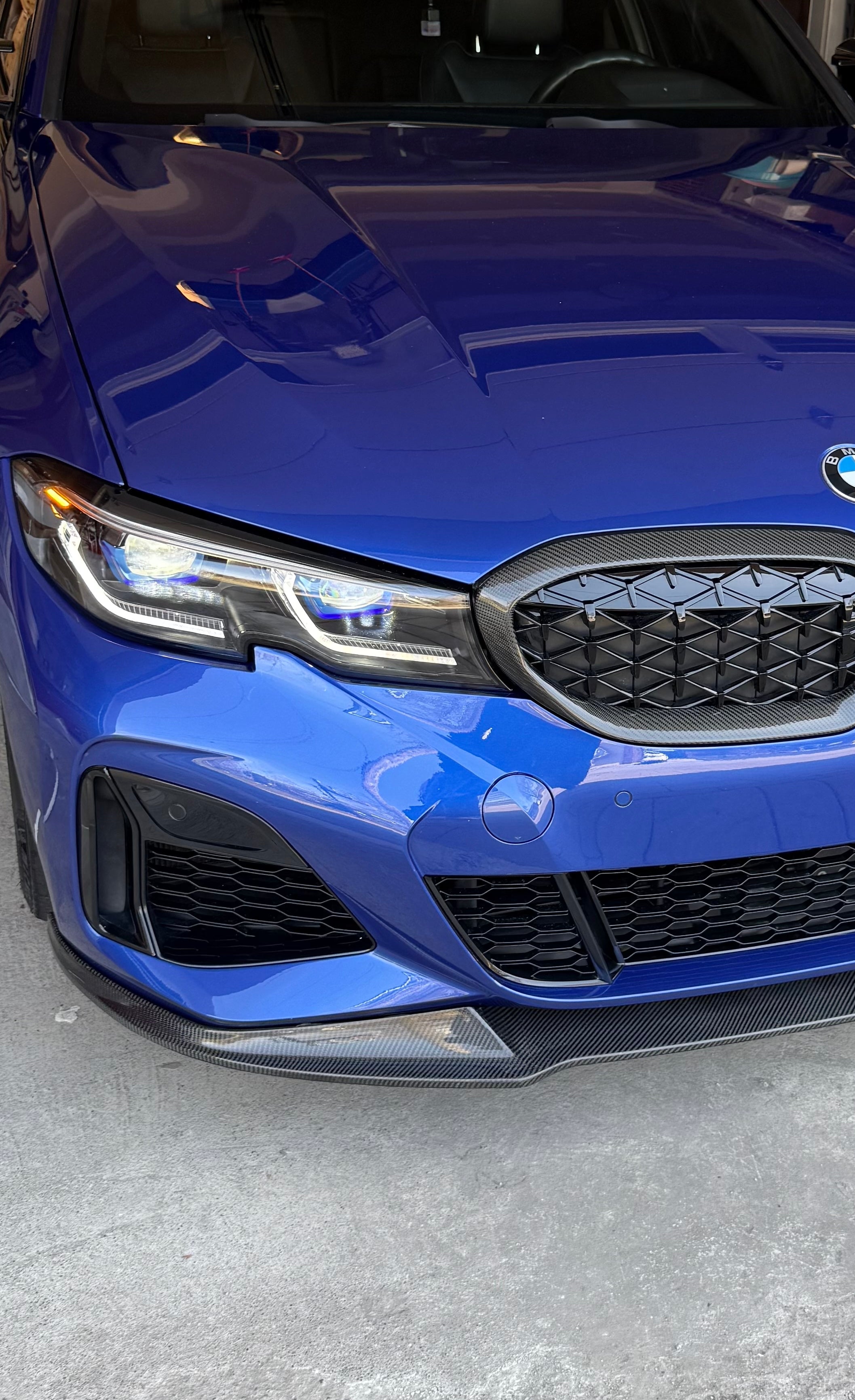 BMW G20 G21 Carbon Fiber Front Lip V Style Pre Facelift 19-22 M Sport