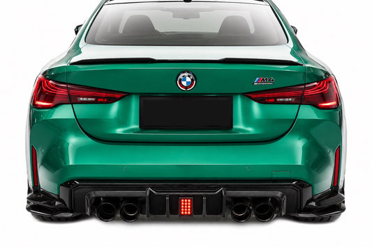 BMW M3 M4 Carbon Fiber Rear Diffuser 2021-26 G80 G81 G82 G83 With LED