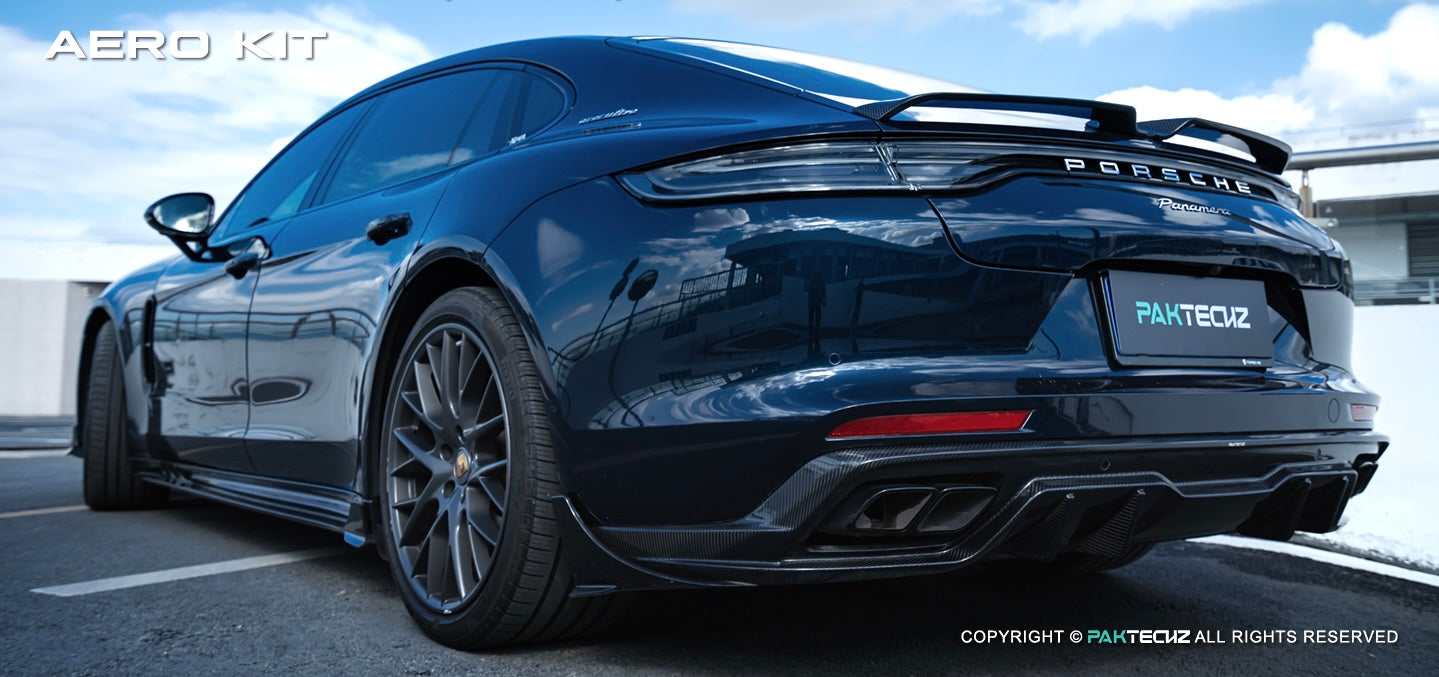 Porsche Panamera Carbon Fiber Rear Diffuser 2017-23 Paktechz 971 971.2