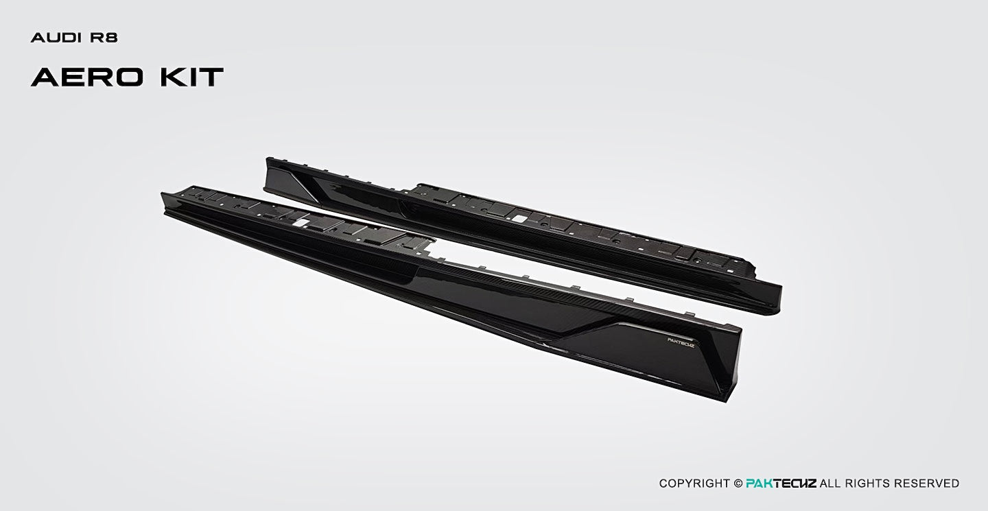 Audi R8 Paktechz Design Carbon Fiber Side Skirts 2016-2024