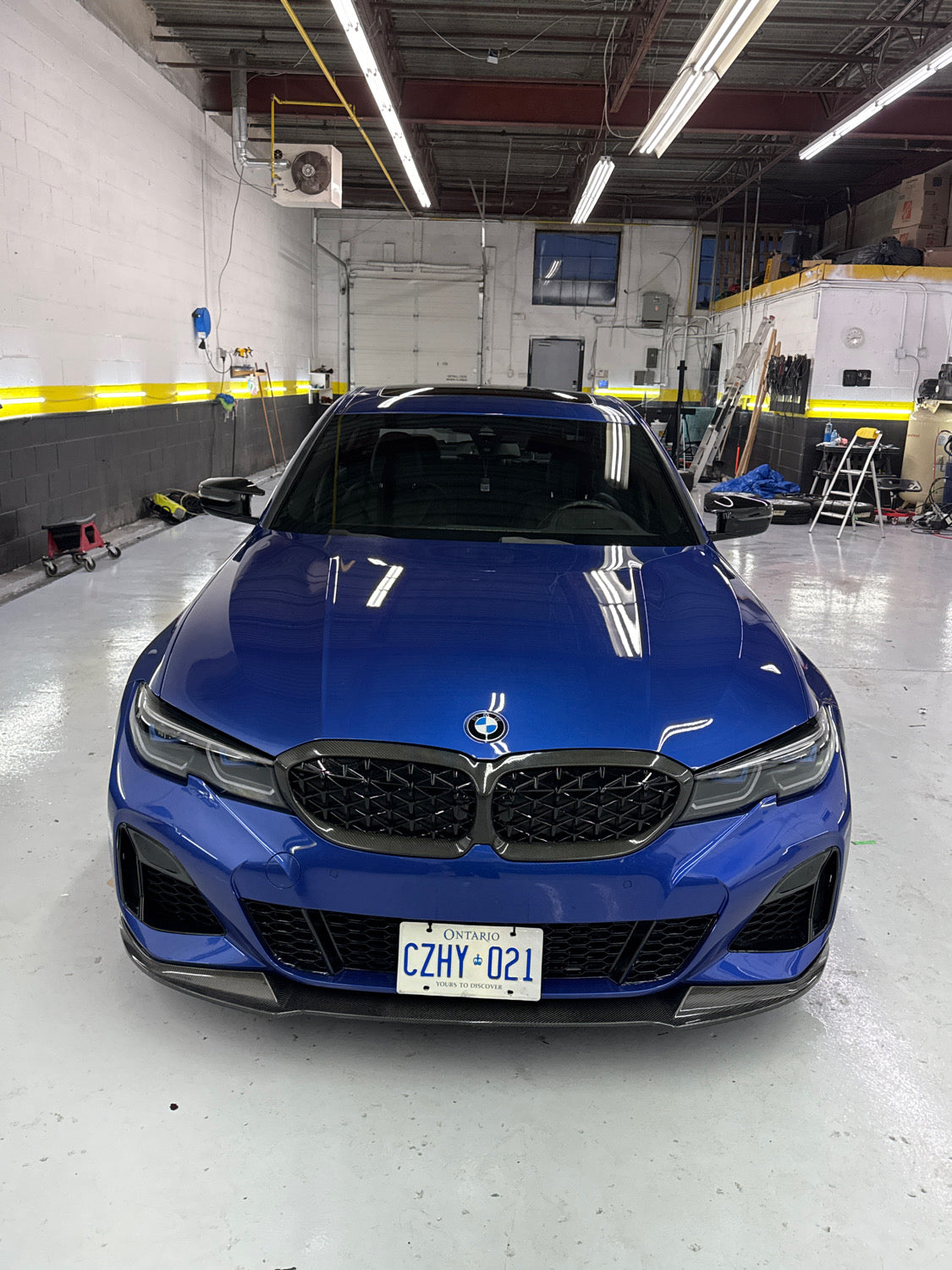 BMW G20 G21 Carbon Fiber Front Lip V Style Pre Facelift 19-22 M Sport