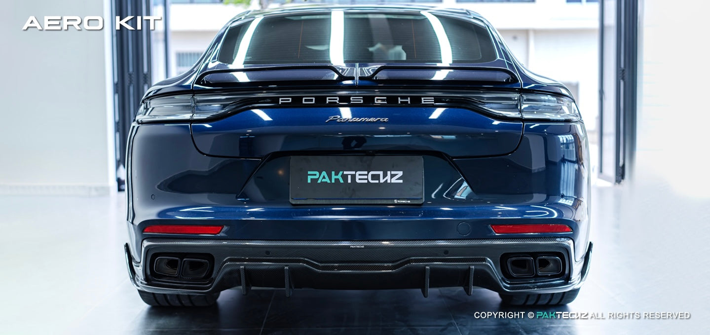 Porsche Panamera Carbon Fiber Rear Diffuser 2017-23 Paktechz 971 971.2