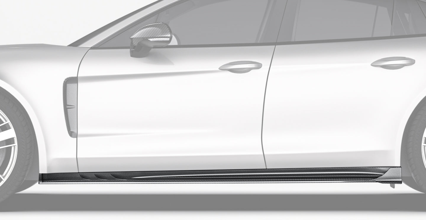 Porsche Panamera Carbon Fiber Side Skirts 2017-2023 Paktechz 971 971.2
