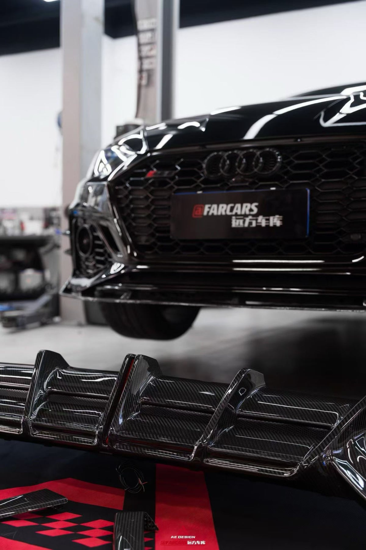 Audi B9.5 RS5 Carbon Fiber Rear Diffuser/Canards AE Design 2020-2025