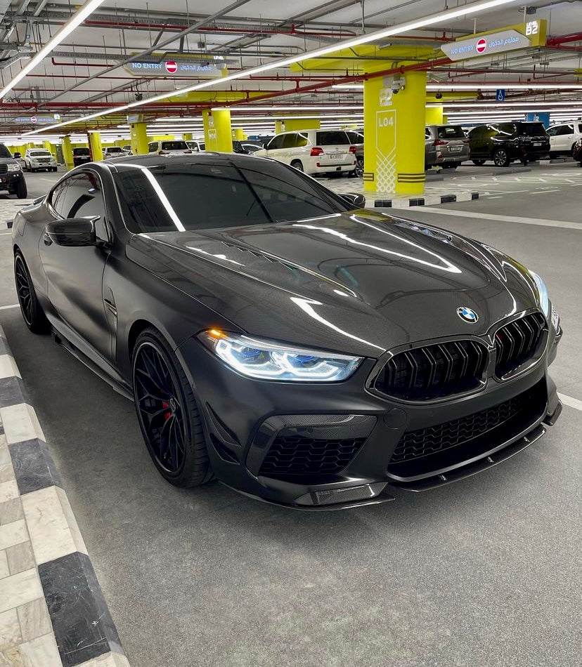 BMW M8 Dry Carbon Fiber Front Splitter Oioms 3-Piece Lip F91 F92 F93