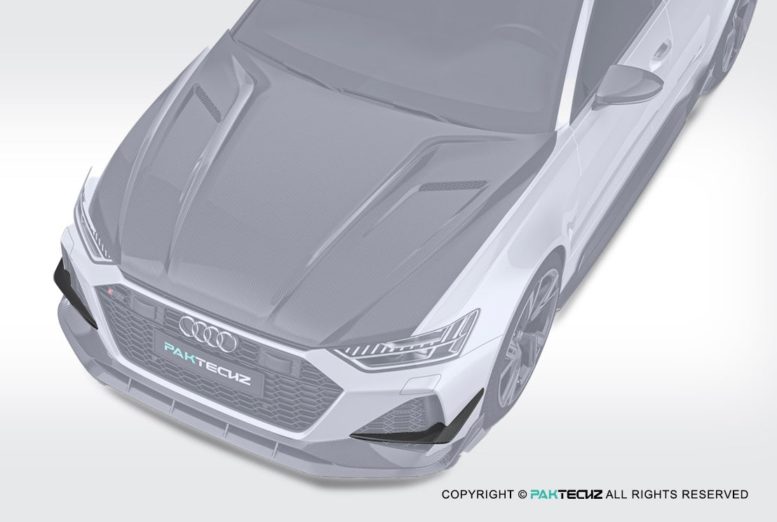 Audi RS6 RS7 C8 Paktechz Design Carbon Fiber Front Canards 2019-2026