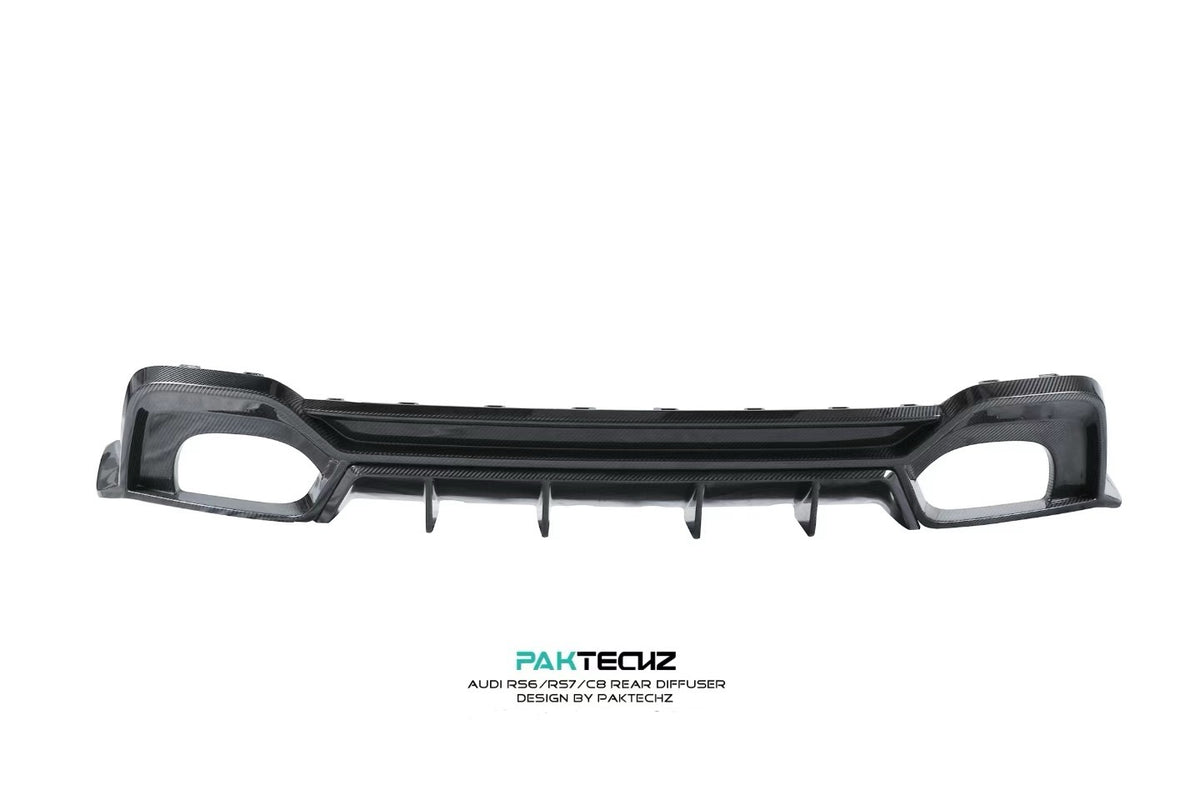 Audi RS6 RS7 C8 Paktechz Design Carbon Fiber Rear Diffuser 2019-2026