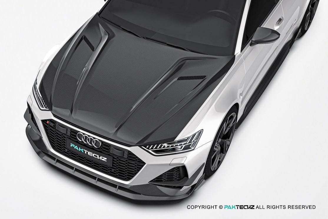 Audi RS6 RS7 C8 Paktechz Design Carbon Fiber Front Canards 2019-2026