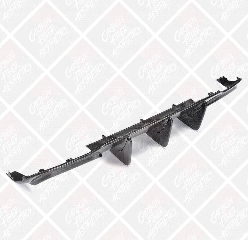 Mercedes Benz W204 C Class Carbon Fiber Rear Diffuser Big Fins ( Facelift )