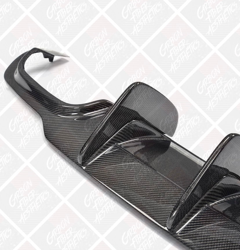 Mercedes Benz W204 C Class Carbon Fiber Rear Diffuser Big Fins ( Facelift )