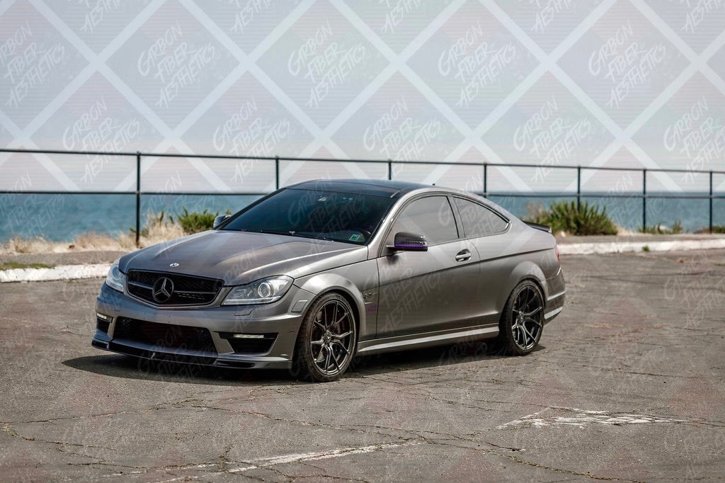 Mercedes Benz W204 C63 Carbon Fiber Rear V Style Front Lip ( Facelift )