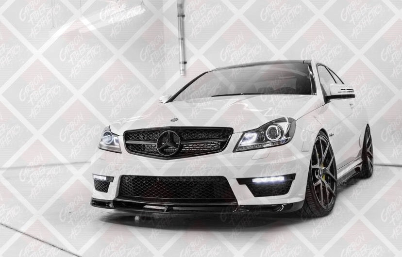 Mercedes Benz W204 C63 Carbon Fiber Rear V Style Front Lip ( Facelift )