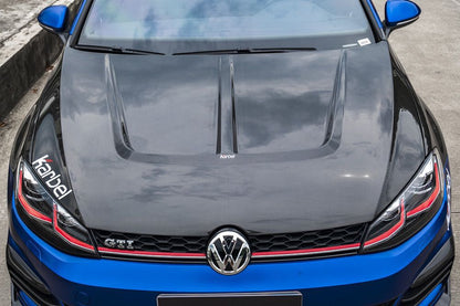 Capot en fibre de carbone sèche Karbel Design pour Volkswagen Golf GTI et Golf R MK7 MK7.5 (2013-2021) 