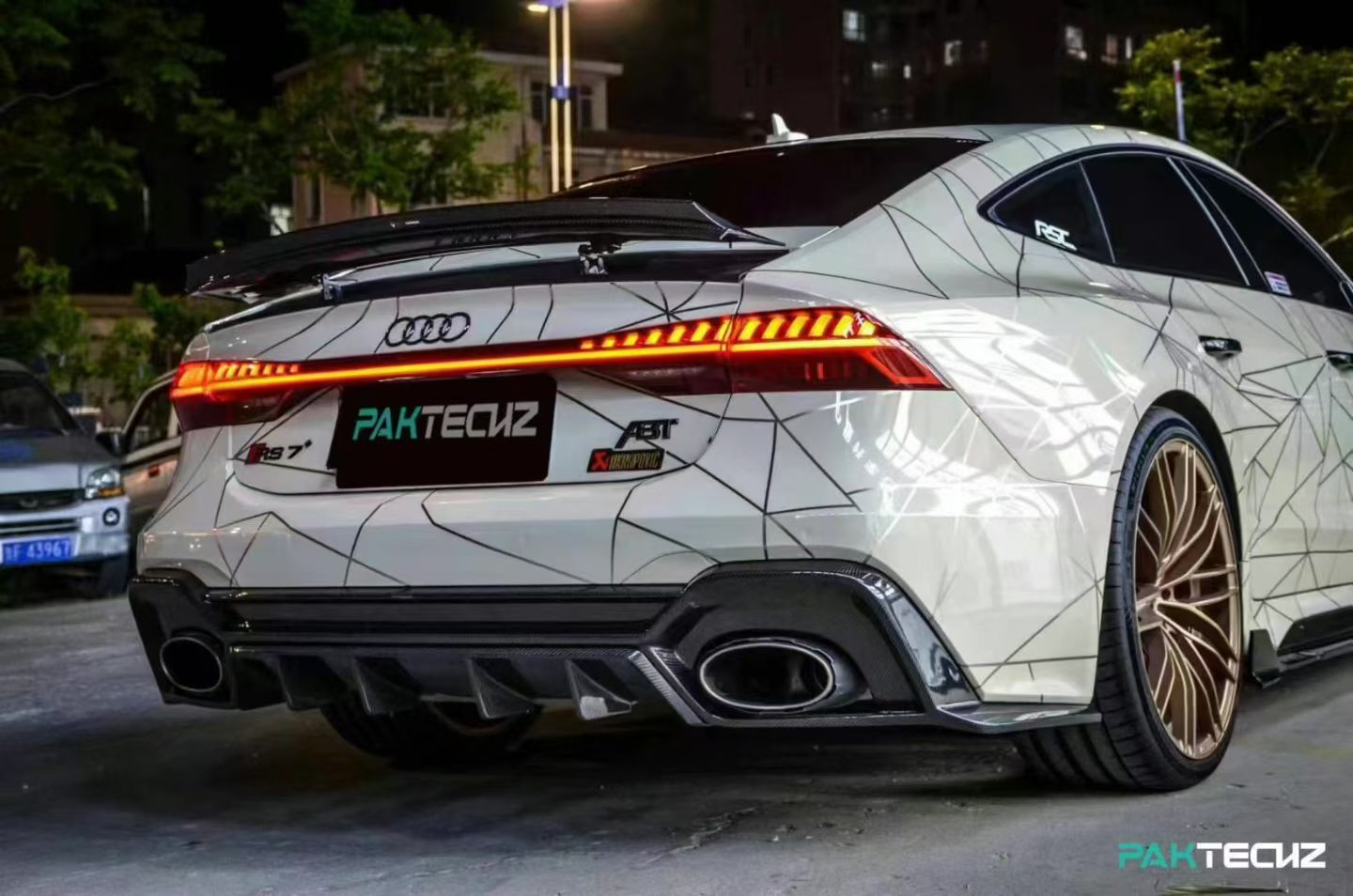 Audi RS6 RS7 C8 Paktechz Design Carbon Fiber Rear Diffuser 2019-2026