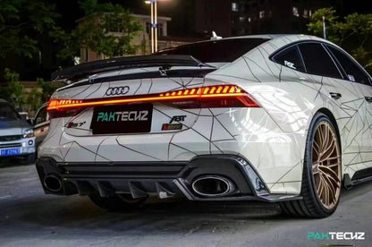 Audi RS6 RS7 C8 Paktechz Design Carbon Fiber Rear Diffuser 2019-2026