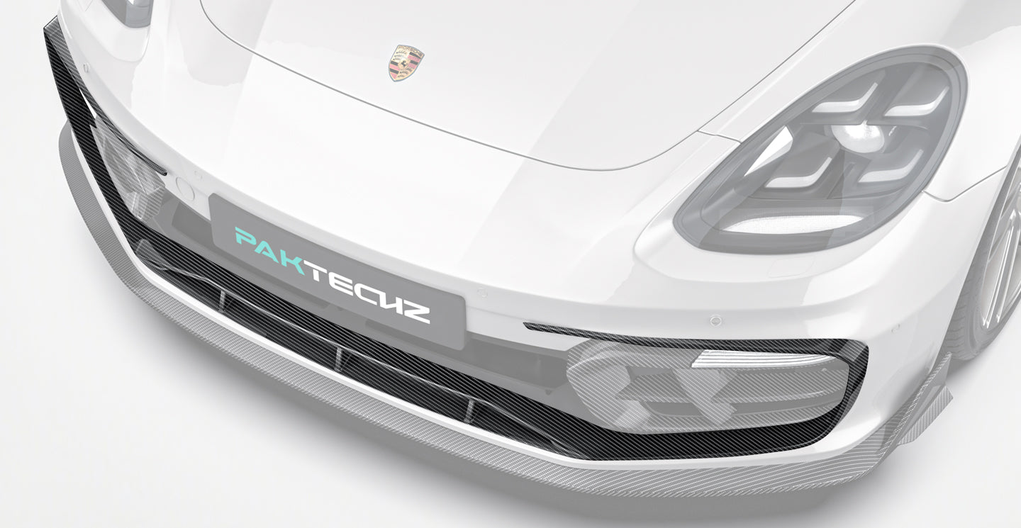 Porsche Panamera 971.2 Carbon Fiber Bumper Lip Paktechz Design 2021-23