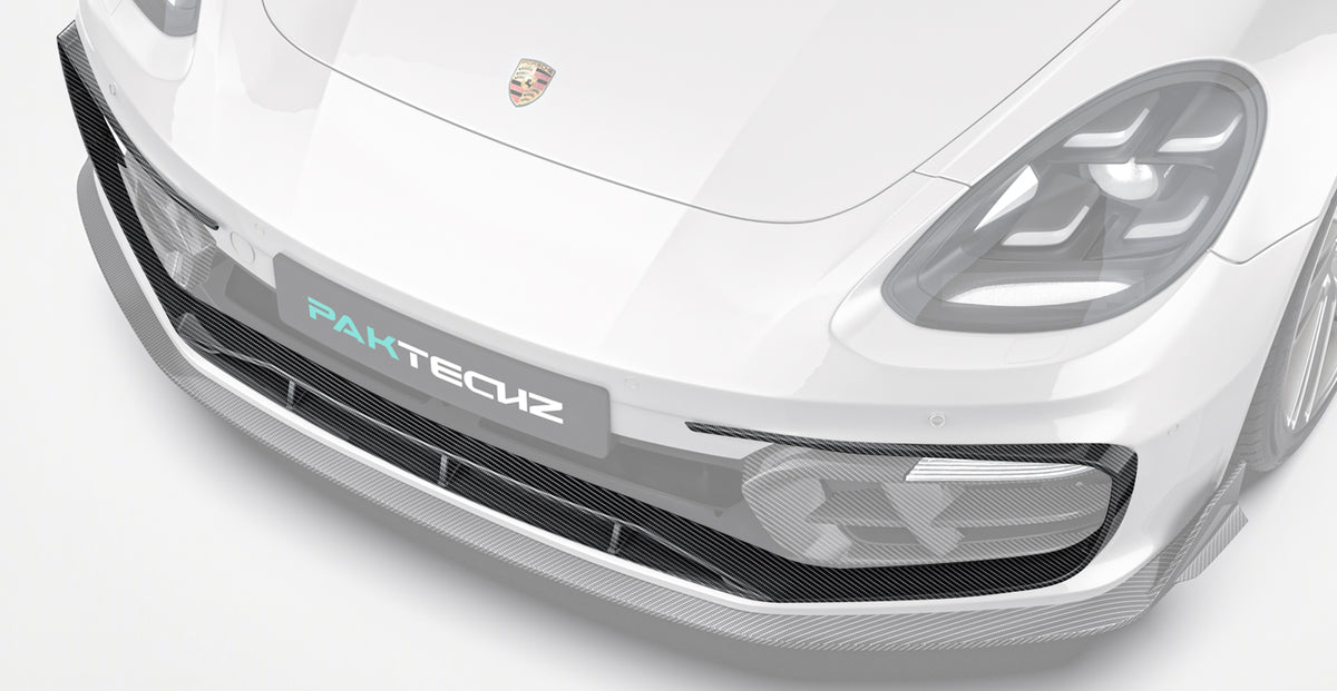 Pare-chocs avant en fibre de carbone Porsche Panamera 971 restylée, design Paktechz 